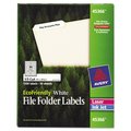 Avery EcoFriendly Permanent File Folder Labels, 0.66x3.44, White, PK1500 45366